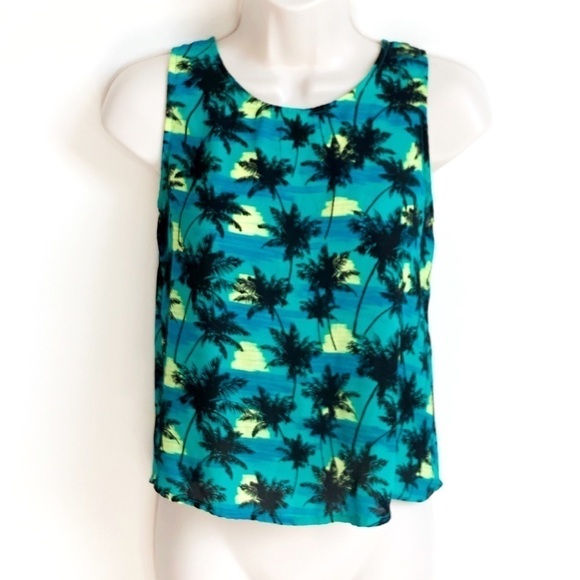 BONGO tropical palm tree tank top - Picture 1 of 7